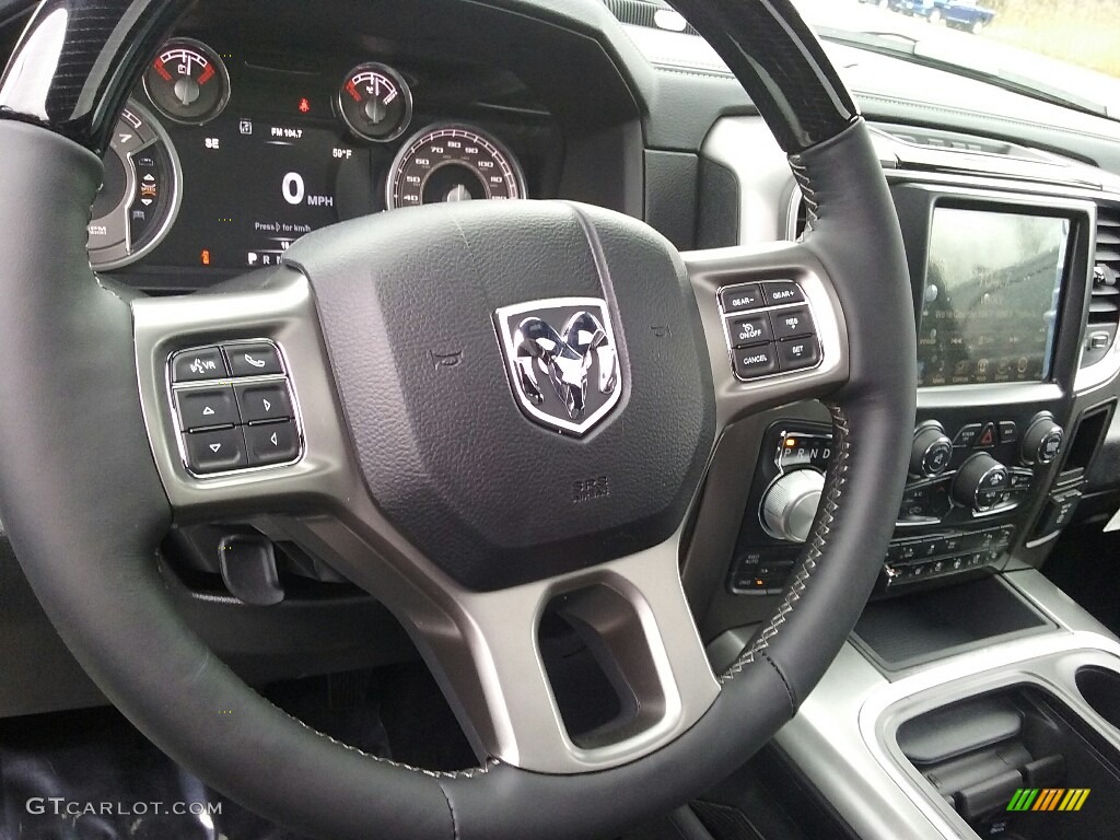 2017 Ram 1500 Limited Crew Cab 4x4 Black Steering Wheel Photo #117268477