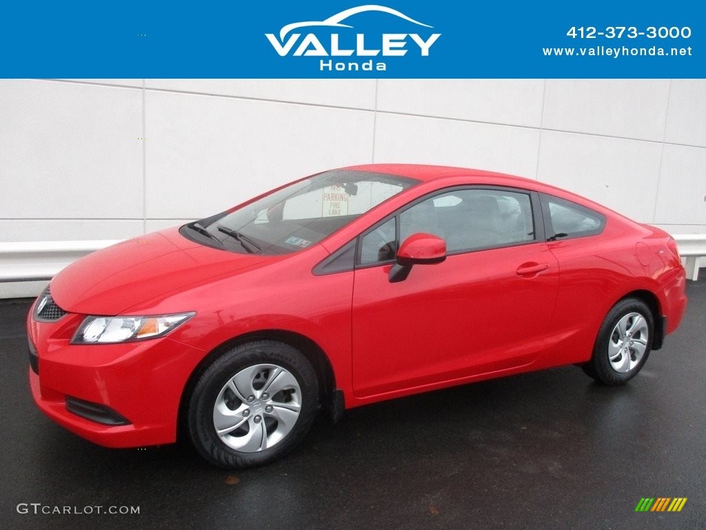 2013 Civic LX Coupe - Rallye Red / Gray photo #1