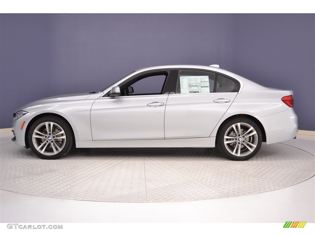 2017 3 Series 330i Sedan - Glacier Silver Metallic / Black photo #3