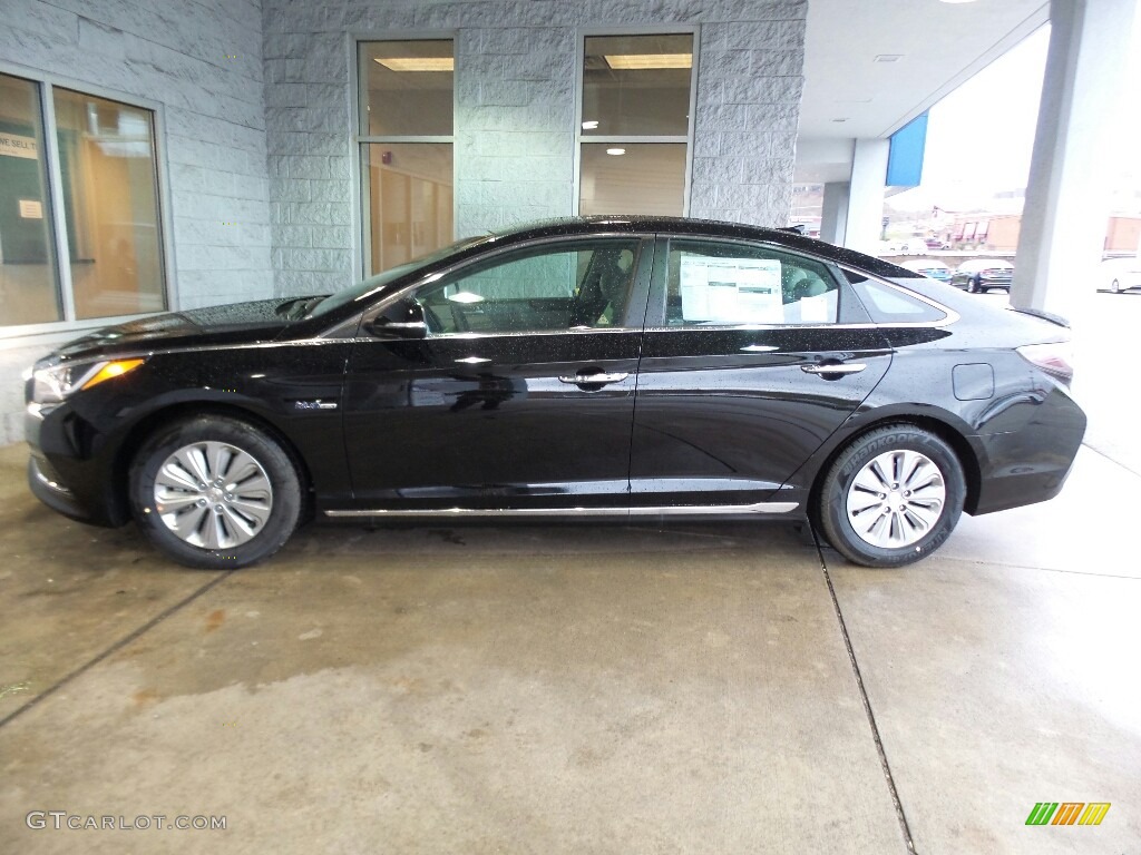 2017 Sonata SE Hybrid - Phantom Black / Gray photo #6