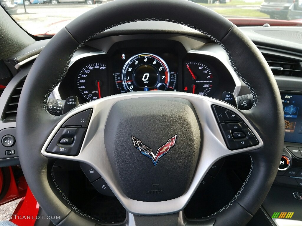 2017 Chevrolet Corvette Stingray Coupe Jet Black Steering Wheel Photo #117292686