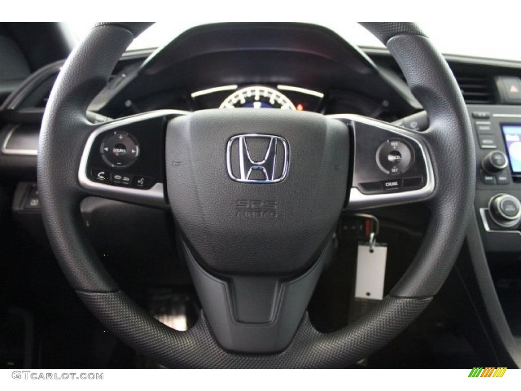 2017 Honda Civic LX Coupe Black/Ivory Steering Wheel Photo #117295251