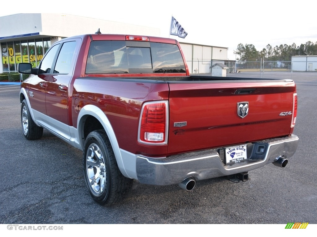 2014 1500 Laramie Crew Cab 4x4 - Deep Cherry Red Crystal Pearl / Canyon Brown/Light Frost Beige photo #8