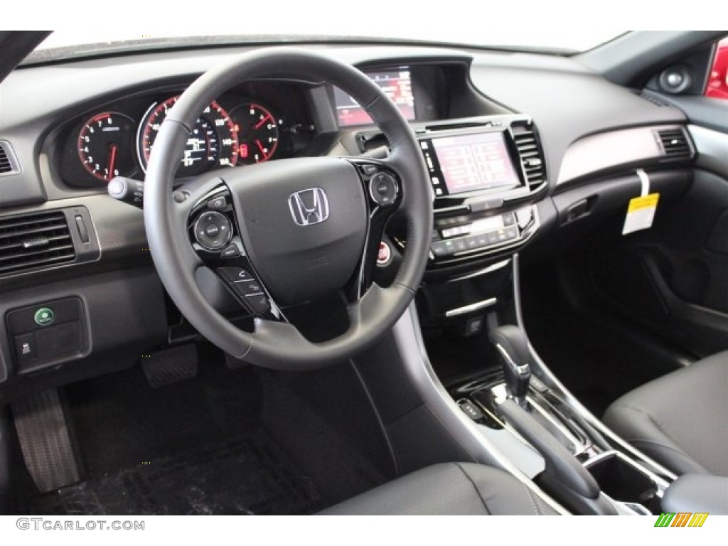 Black Interior 2017 Honda Accord EX-L V6 Coupe Photo #117296784