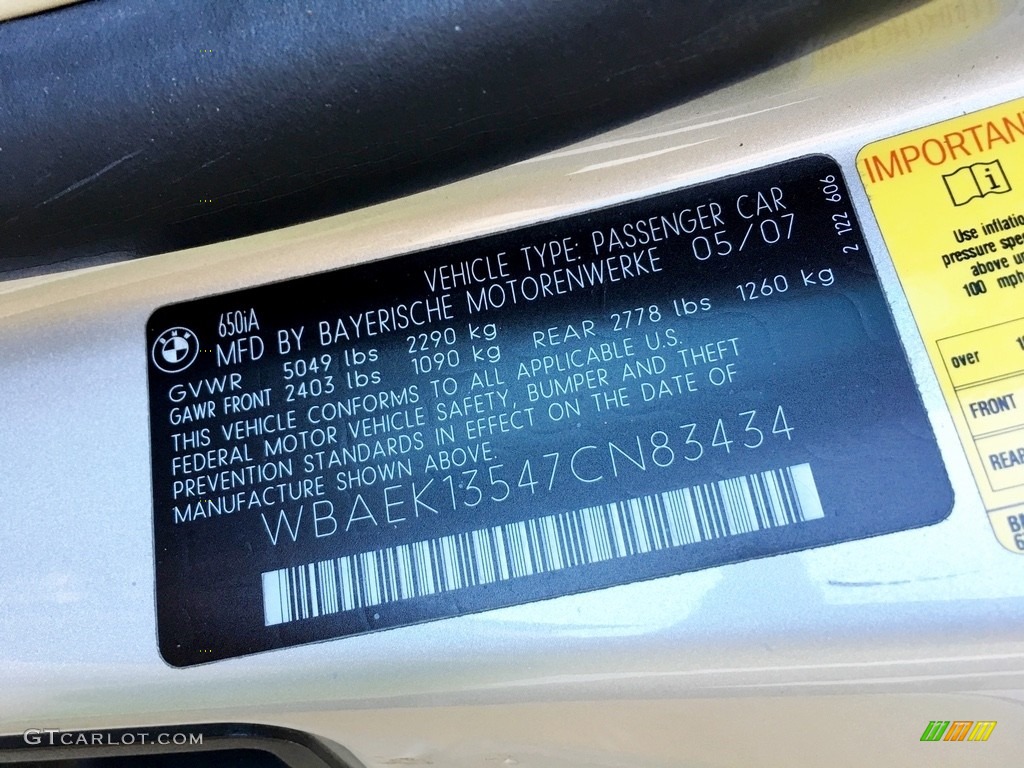 2007 6 Series 650i Convertible - Mineral Silver Metallic / Cream Beige photo #106
