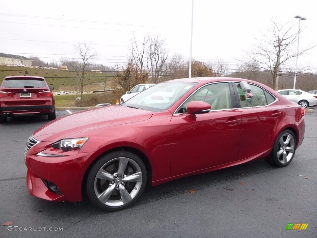 2014 IS 350 AWD - Matador Red Mica / Parchment photo #4