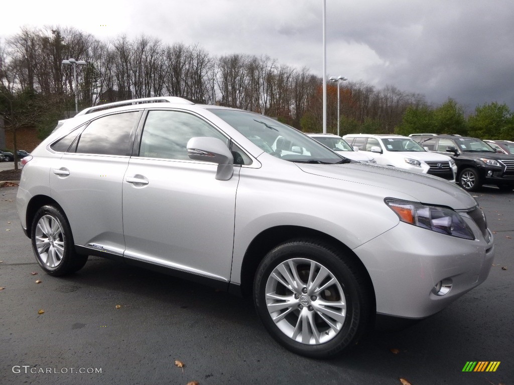 2010 RX 450h AWD Hybrid - Tungsten Silver Pearl / Black/Brown Walnut photo #1