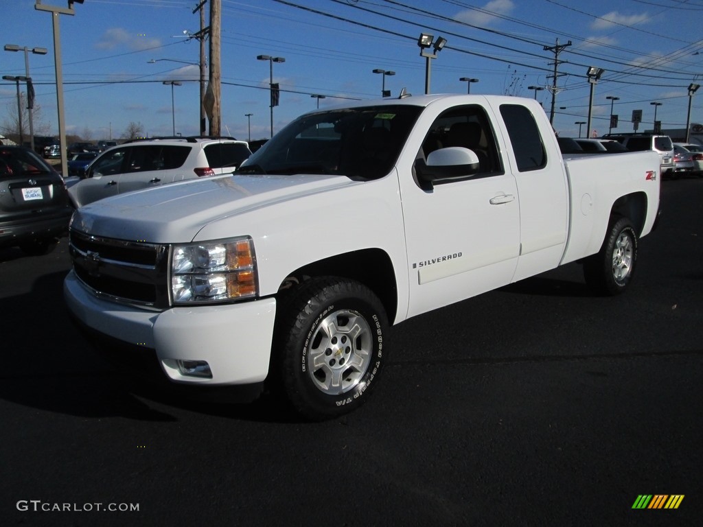 2008 Silverado 1500 LTZ Extended Cab 4x4 - Summit White / Light Cashmere/Ebony Accents photo #2