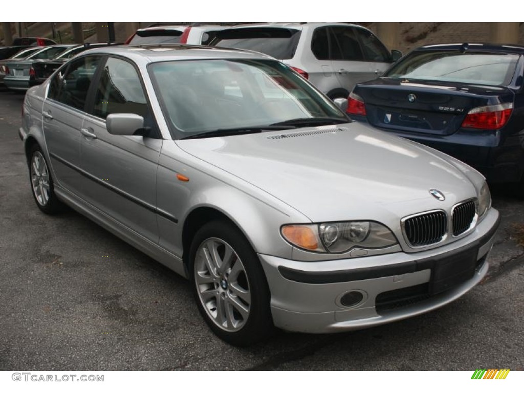 2002 3 Series 330xi Sedan - Titanium Silver Metallic / Black photo #4