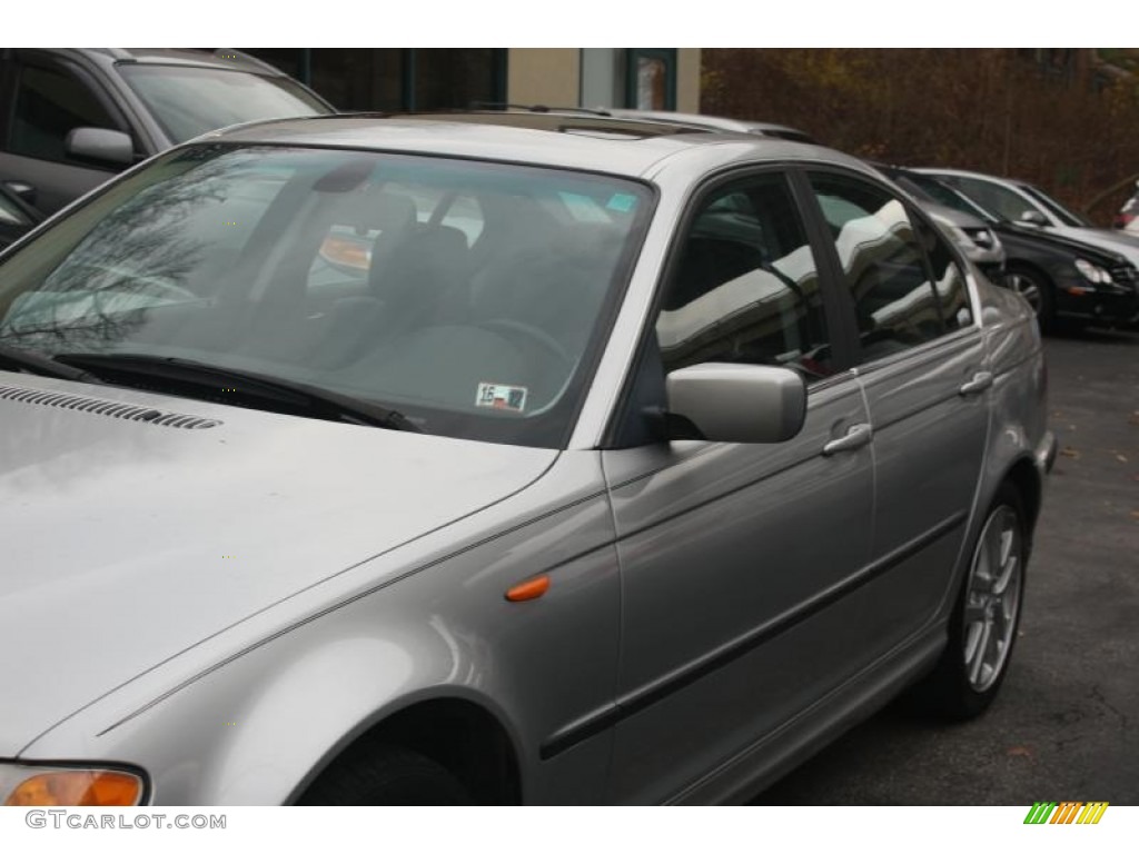 2002 3 Series 330xi Sedan - Titanium Silver Metallic / Black photo #9