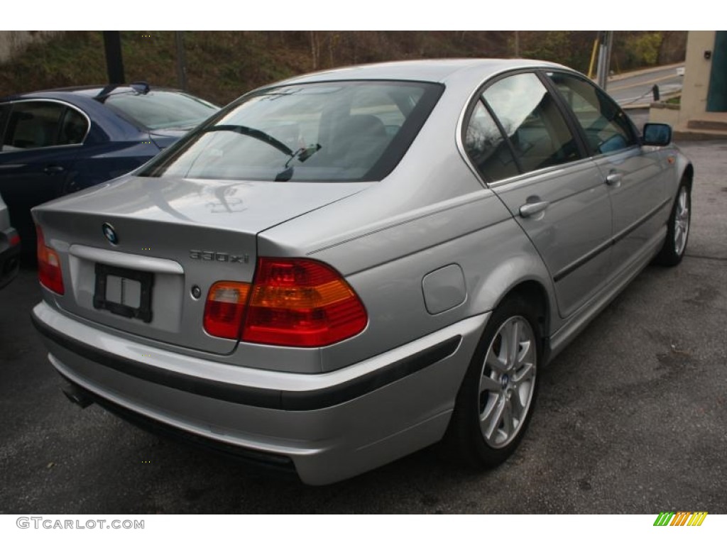 2002 3 Series 330xi Sedan - Titanium Silver Metallic / Black photo #12