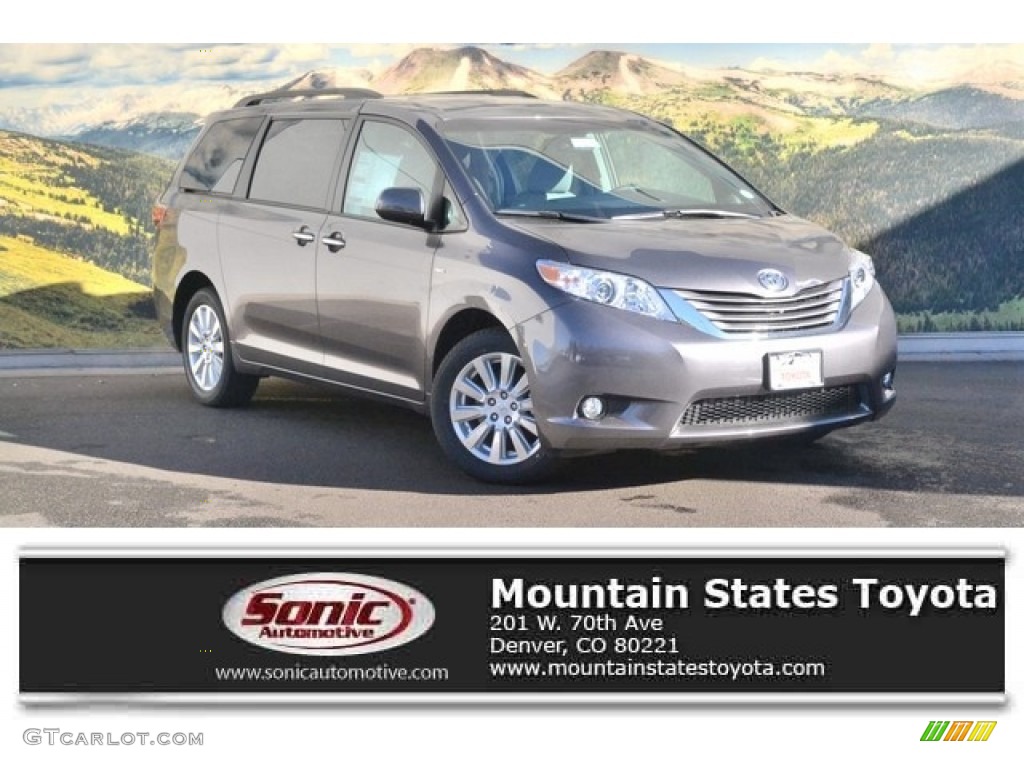 2017 Sienna XLE AWD - Predawn Gray Mica / Ash photo #1