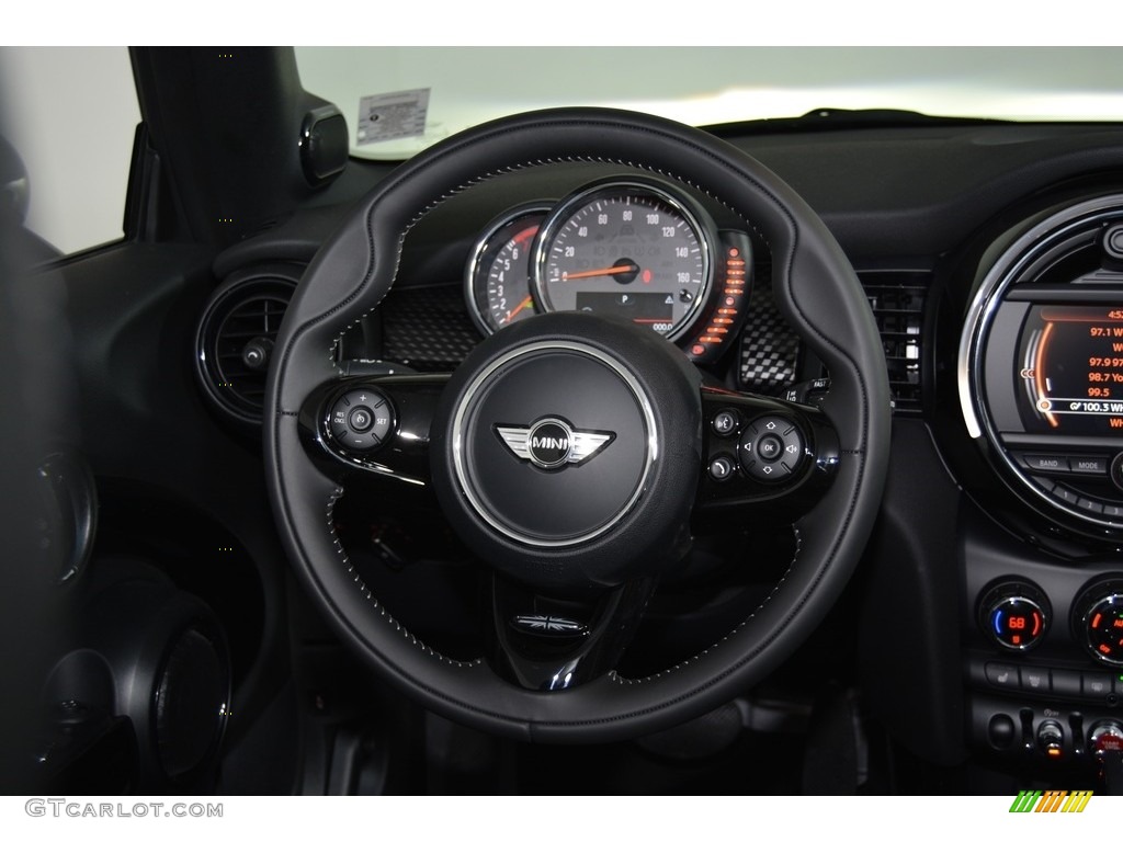 2017 Mini Convertible Cooper S Carbon Black Steering Wheel Photo #117311232