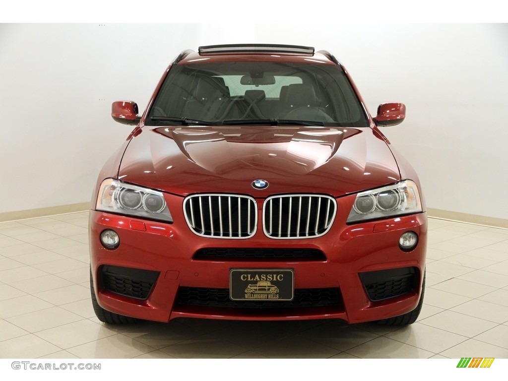 2014 X3 xDrive35i - Vermilion Red Metallic / Black photo #2