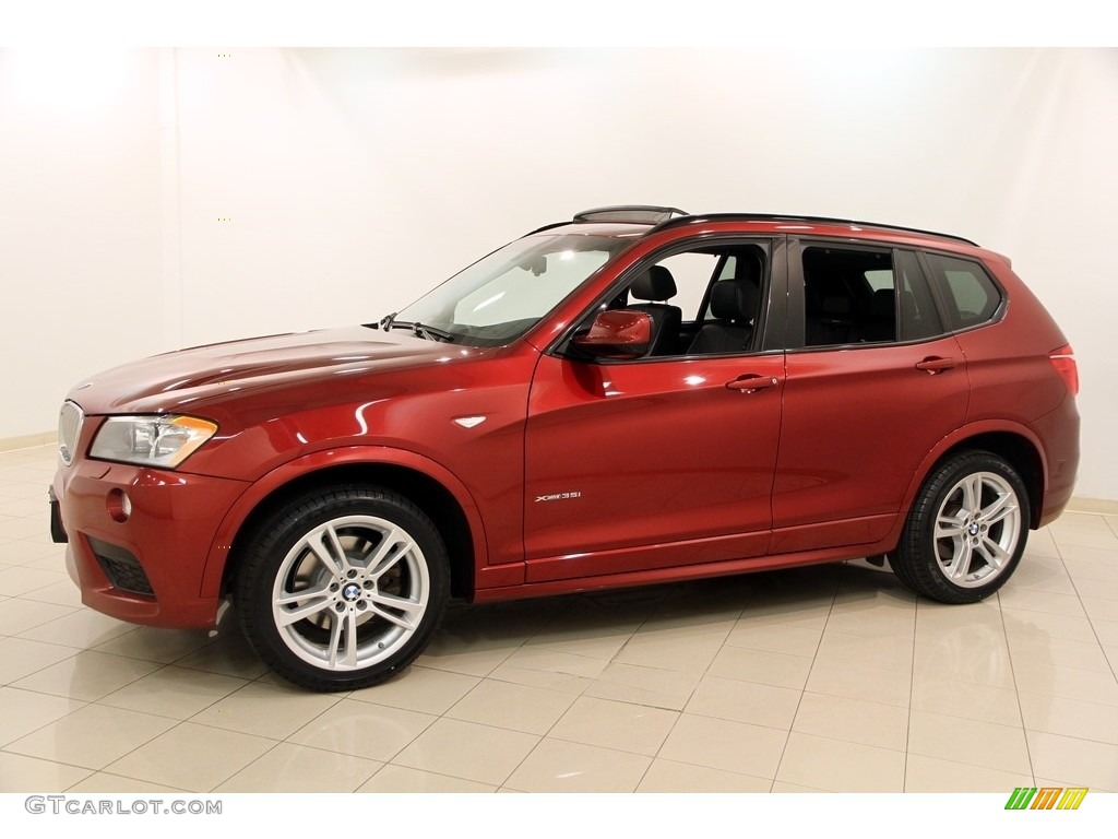 2014 X3 xDrive35i - Vermilion Red Metallic / Black photo #3