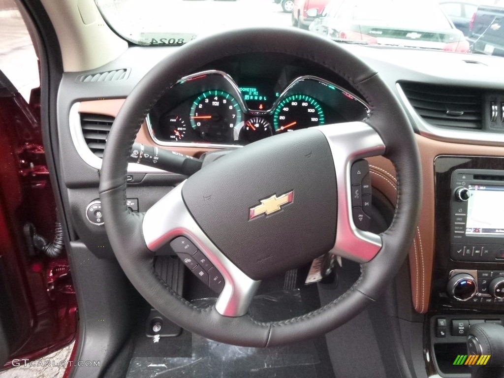 2017 Chevrolet Traverse Premier AWD Ebony/Saddle Up Steering Wheel Photo #117318834