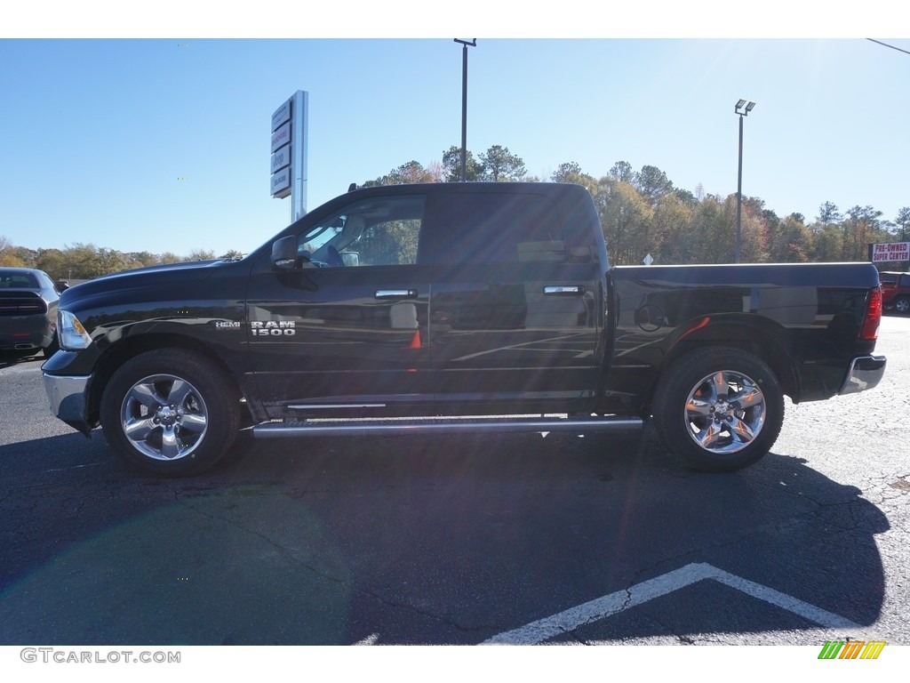 2017 1500 Big Horn Crew Cab - Brilliant Black Crystal Pearl / Black/Diesel Gray photo #4