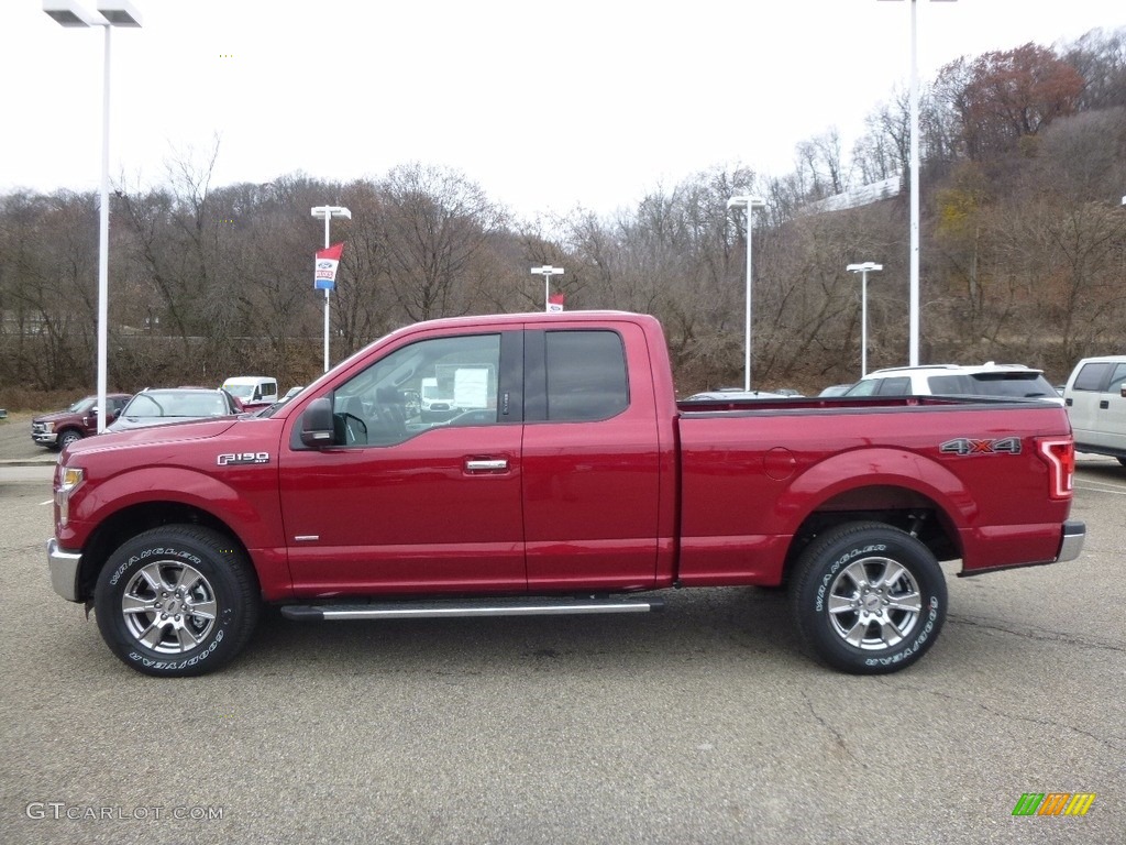 2016 F150 XLT SuperCab 4x4 - Ruby Red / Medium Earth Gray photo #5