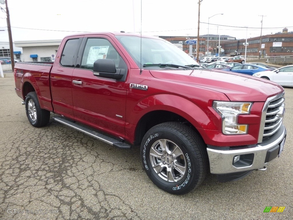 2016 F150 XLT SuperCab 4x4 - Ruby Red / Medium Earth Gray photo #8