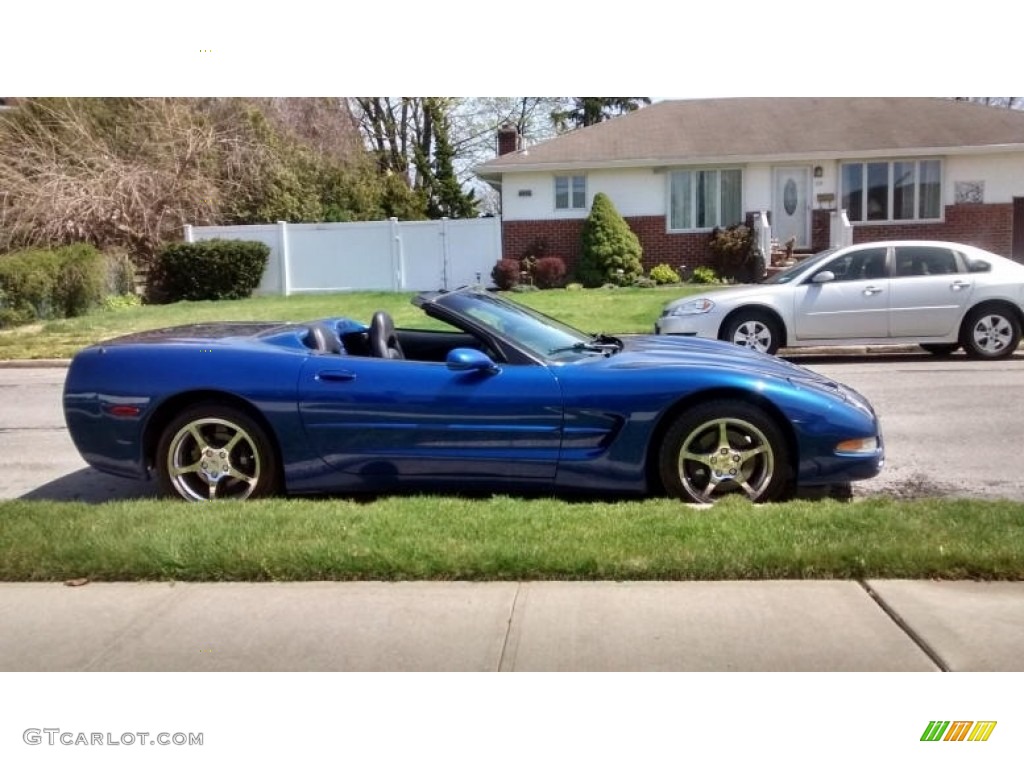 2002 Corvette Convertible - Electron Blue Metallic / Black photo #1