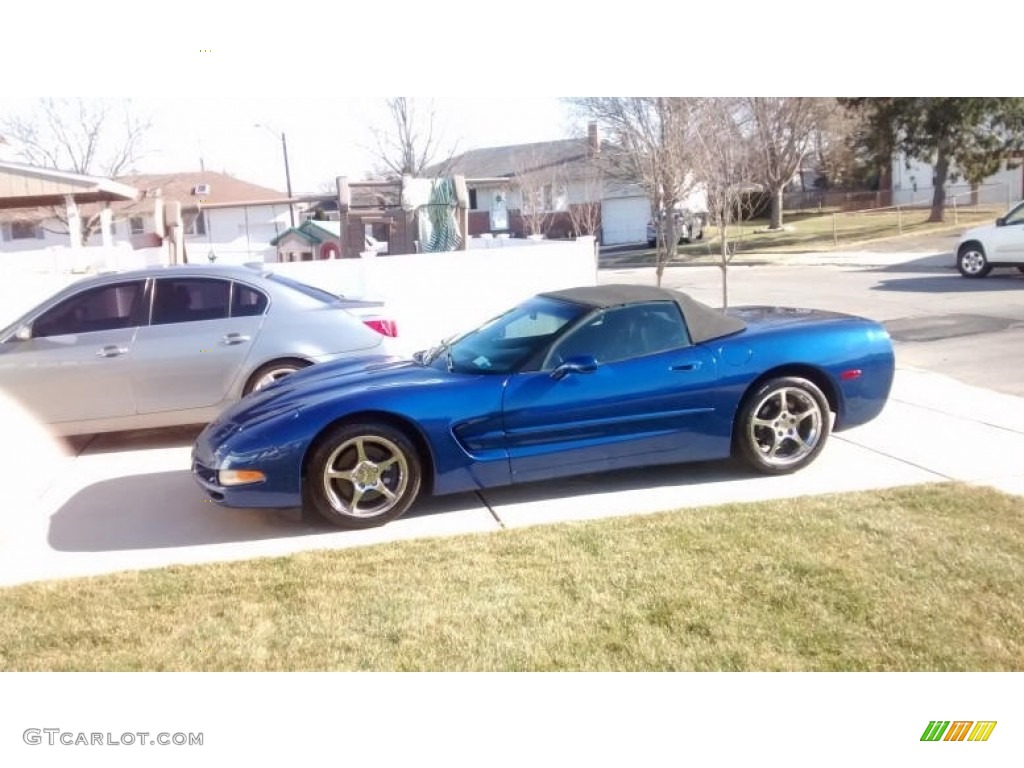 2002 Corvette Convertible - Electron Blue Metallic / Black photo #4