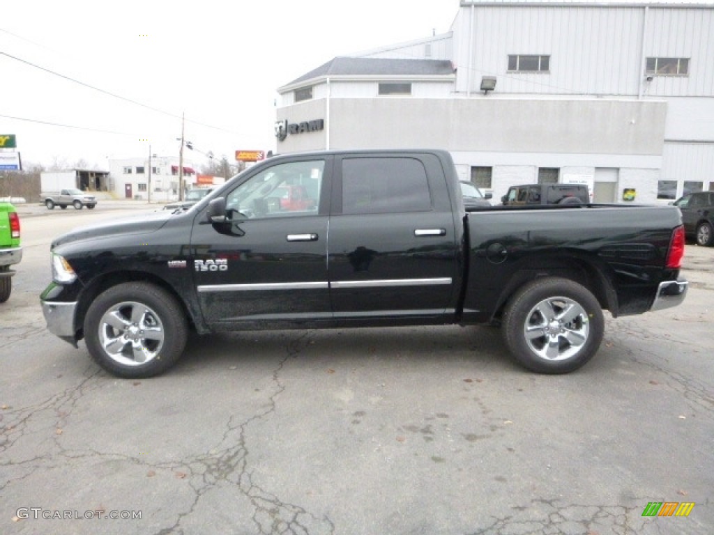 2017 1500 Big Horn Crew Cab 4x4 - Black Forest Green Pearl / Black/Diesel Gray photo #3