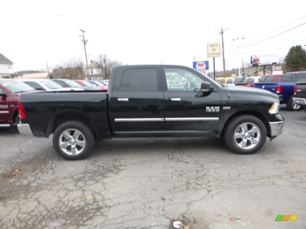 2017 1500 Big Horn Crew Cab 4x4 - Black Forest Green Pearl / Black/Diesel Gray photo #8