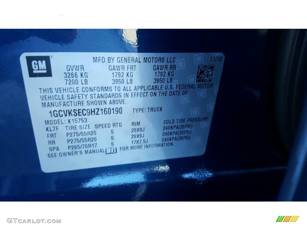2017 Silverado 1500 LTZ Double Cab 4x4 - Deep Ocean Blue Metallic / Jet Black photo #7