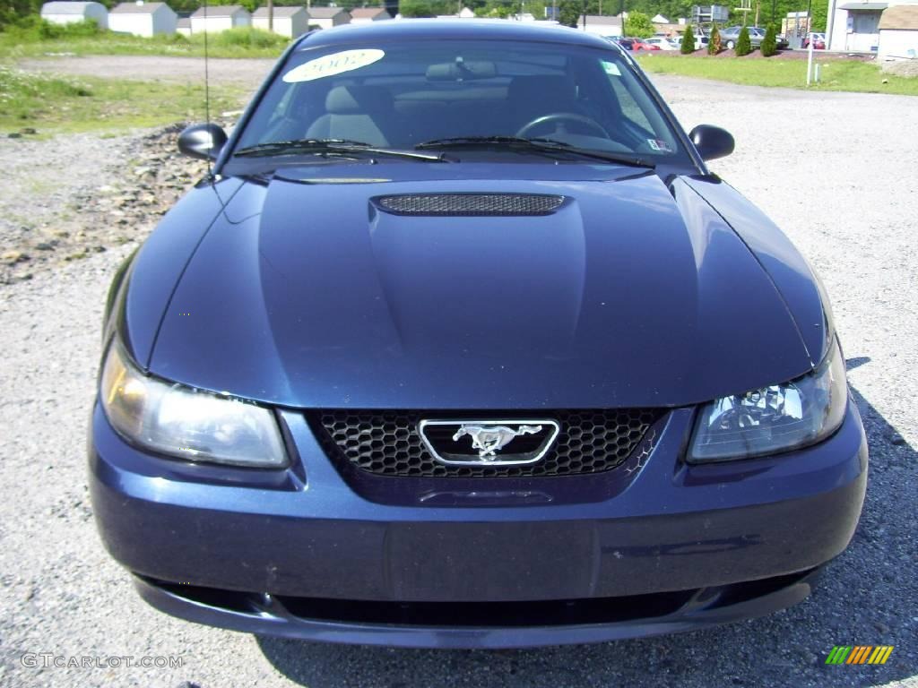 2002 Mustang V6 Coupe - True Blue Metallic / Dark Charcoal photo #2