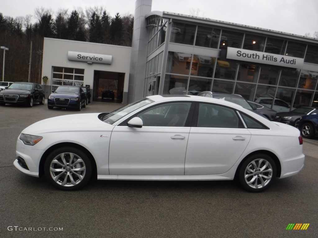2017 A6 3.0 TFSI Premium Plus quattro - Glacier White Metallic / Nougat Brown photo #2