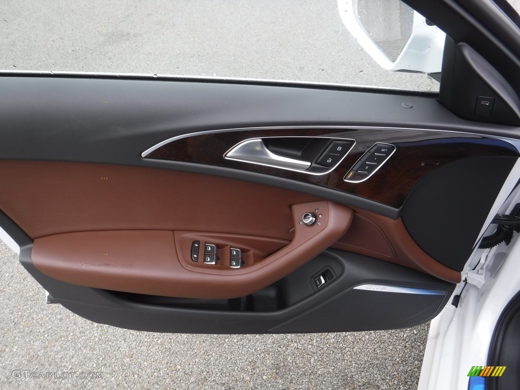 2017 Audi A6 3.0 TFSI Premium Plus quattro Nougat Brown Door Panel Photo #117342052