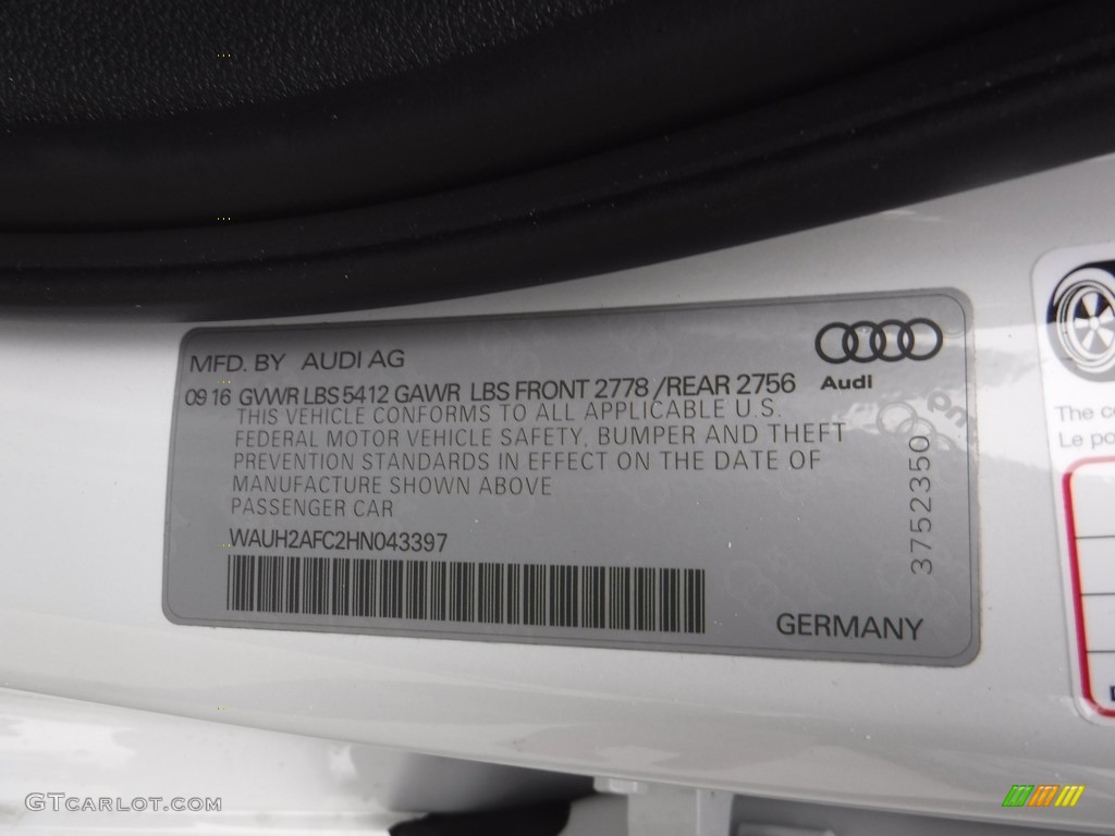 2017 A6 3.0 TFSI Premium Plus quattro - Glacier White Metallic / Nougat Brown photo #45
