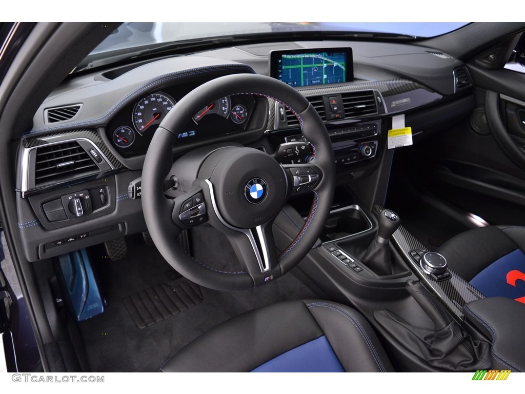 Black/fjord Blue Interior 2017 BMW M3 Sedan Photo #117347545