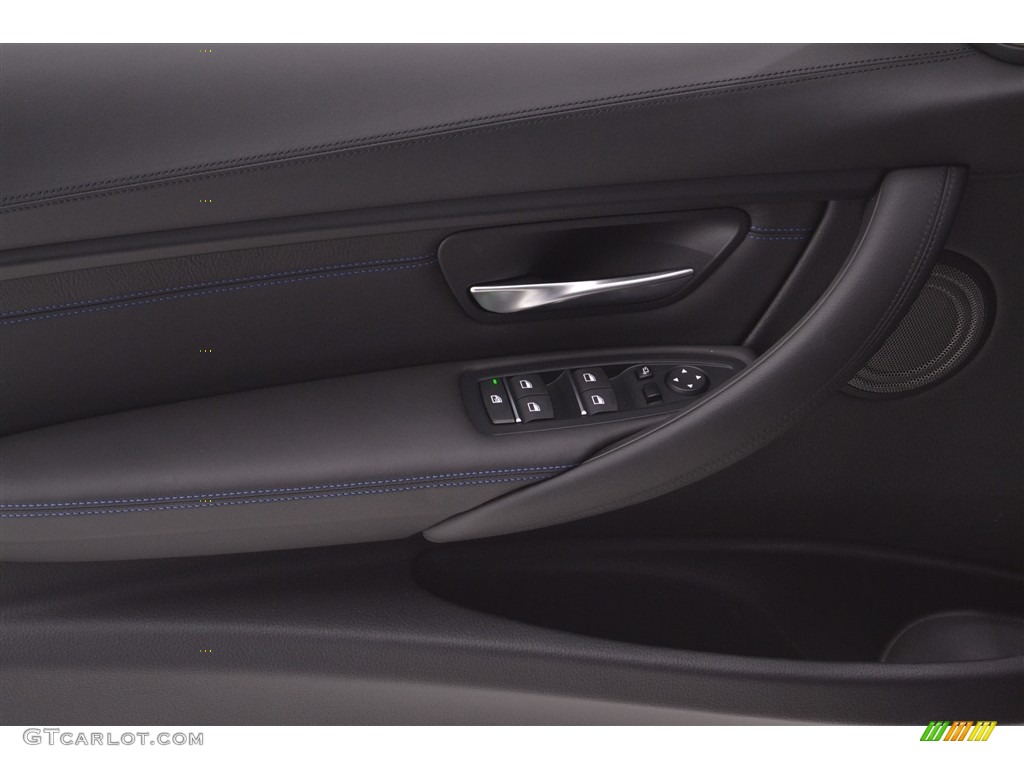 2017 BMW M3 Sedan Black/fjord Blue Door Panel Photo #117347566