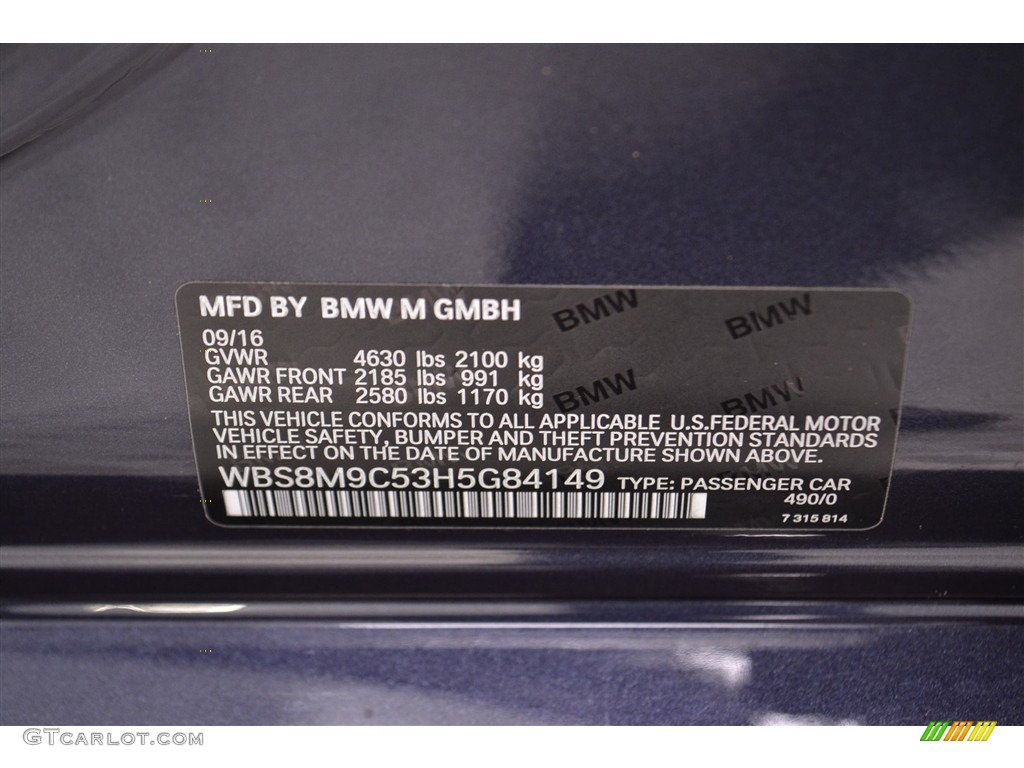 2017 M3 Color Code 490 for Macao Blue Metallic Photo #117347587