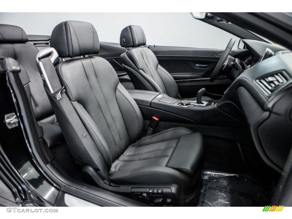 Black Interior 2017 BMW 6 Series 640i Convertible Photo #117352507