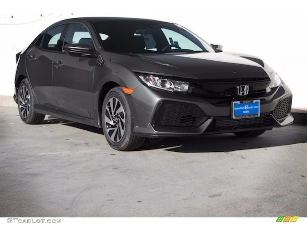 2017 Civic LX Hatchback - Polished Metal Metallic / Black photo #1