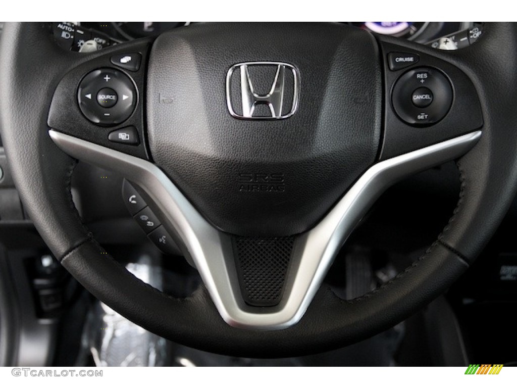 2017 Honda Fit EX-L Black Steering Wheel Photo #117359846