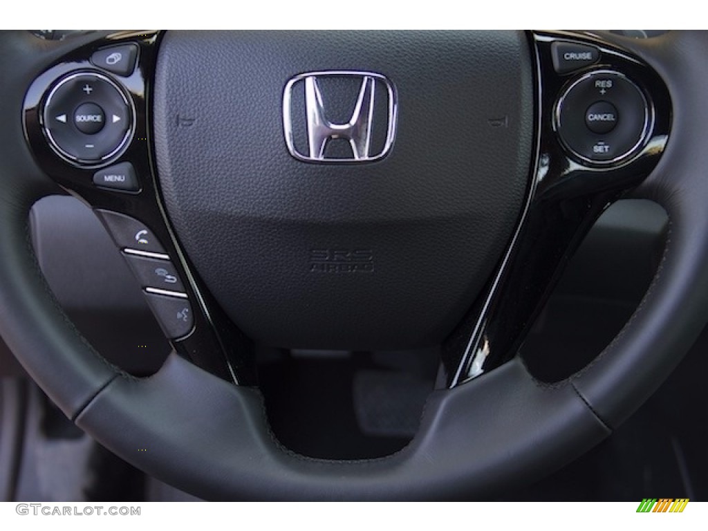 2017 Honda Accord EX-L Coupe Black Steering Wheel Photo #117361553