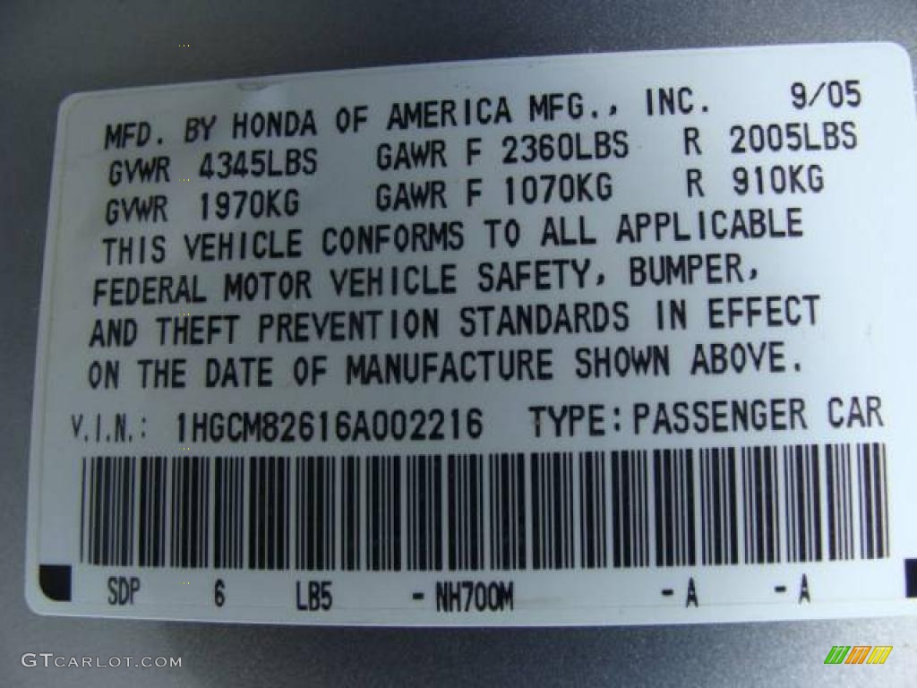 2006 Accord EX V6 Coupe - Alabaster Silver Metallic / Black photo #15
