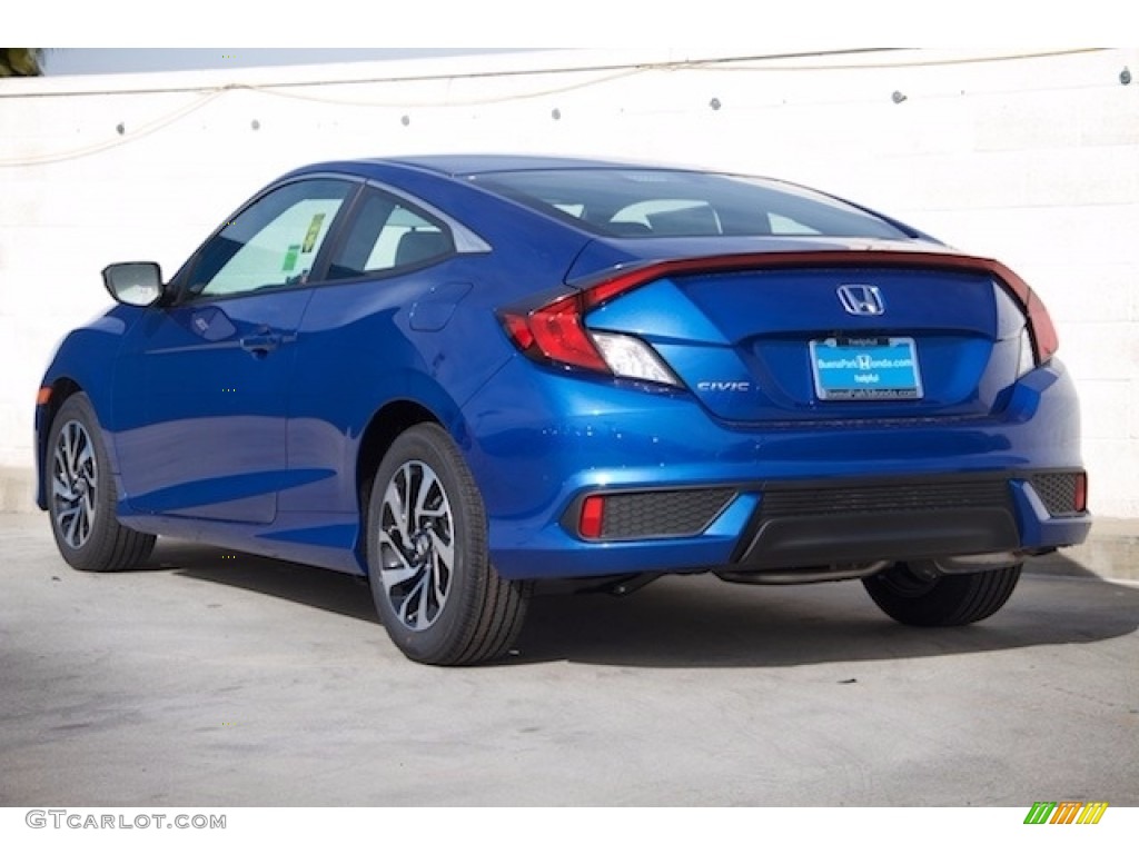 2017 Civic LX Coupe - Aegean Blue Metallic / Black/Gray photo #2