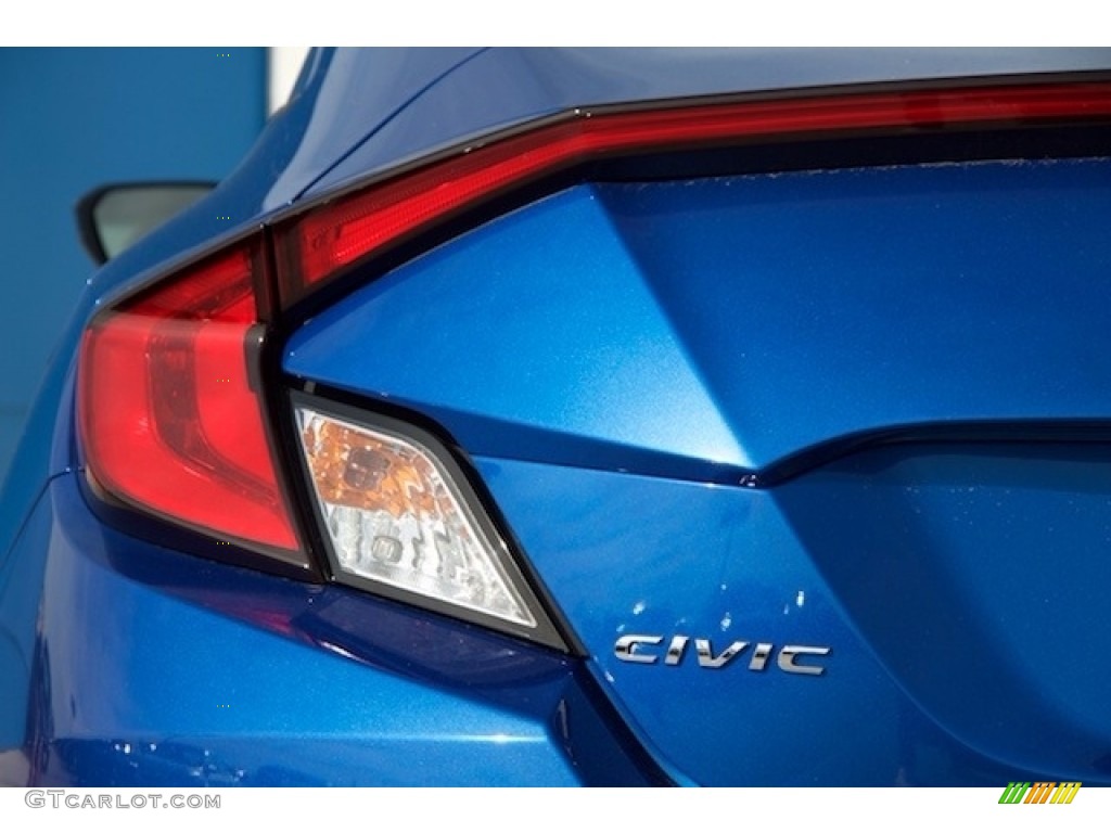 2017 Civic LX Coupe - Aegean Blue Metallic / Black/Gray photo #4