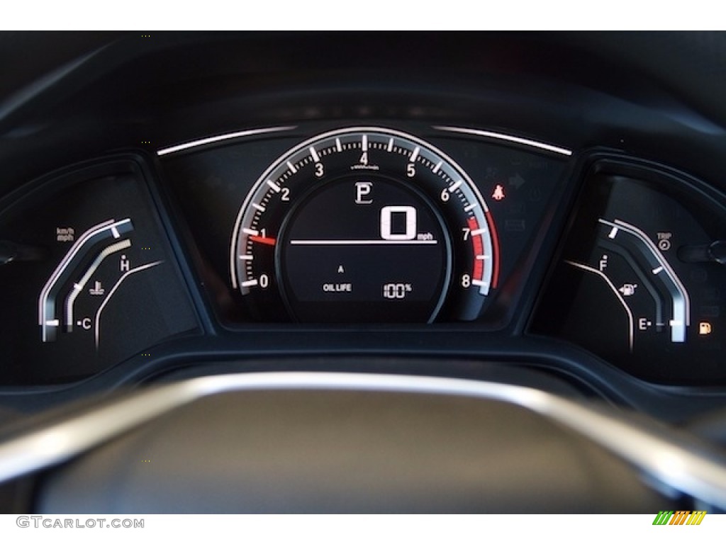 2017 Civic LX Coupe - Aegean Blue Metallic / Black/Gray photo #12