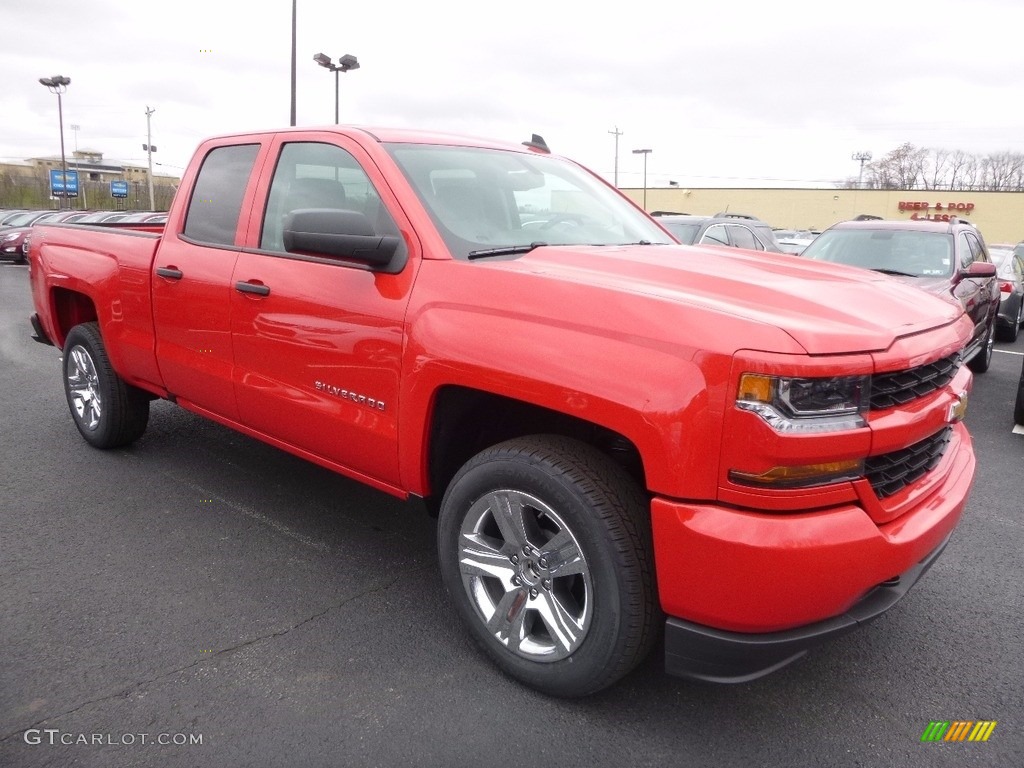 2017 Silverado 1500 Custom Double Cab 4x4 - Red Hot / Dark Ash/Jet Black photo #3