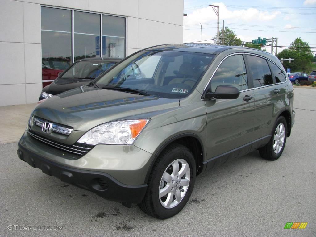2009 CR-V EX 4WD - Green Tea Metallic / Ivory photo #2