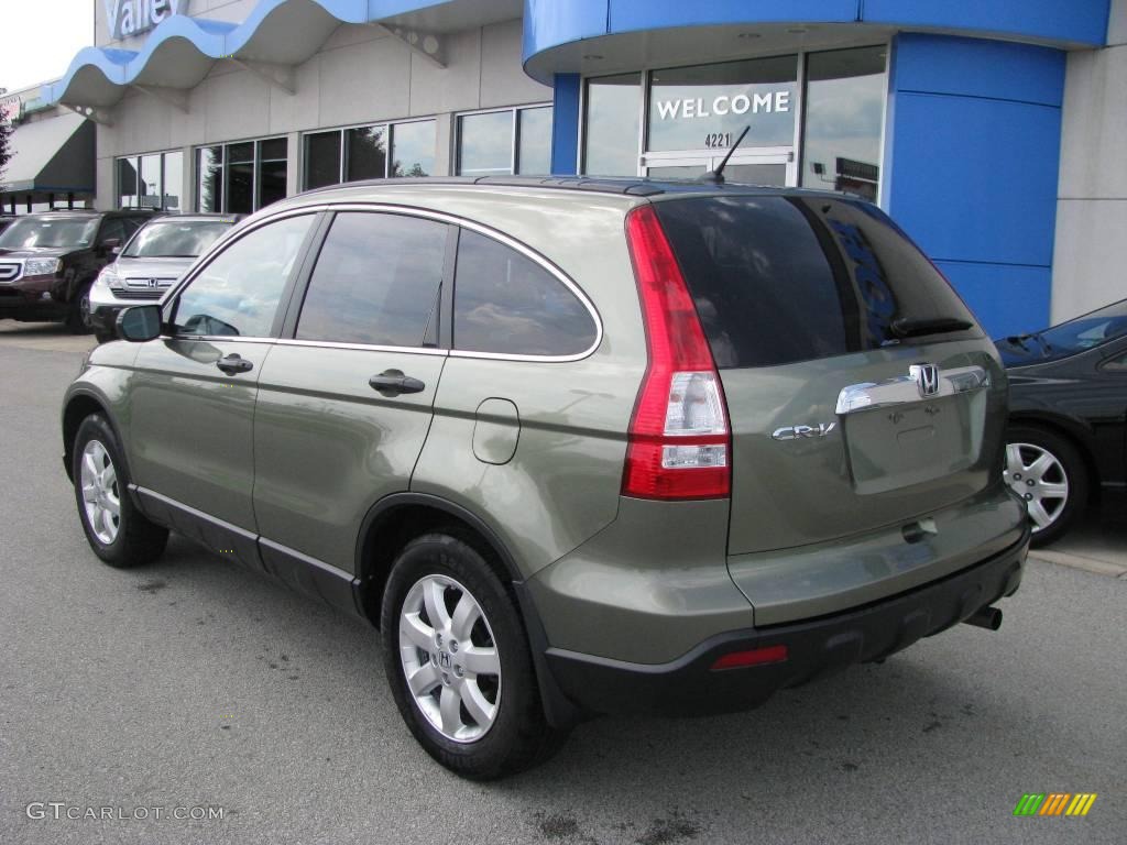 2009 CR-V EX 4WD - Green Tea Metallic / Ivory photo #4