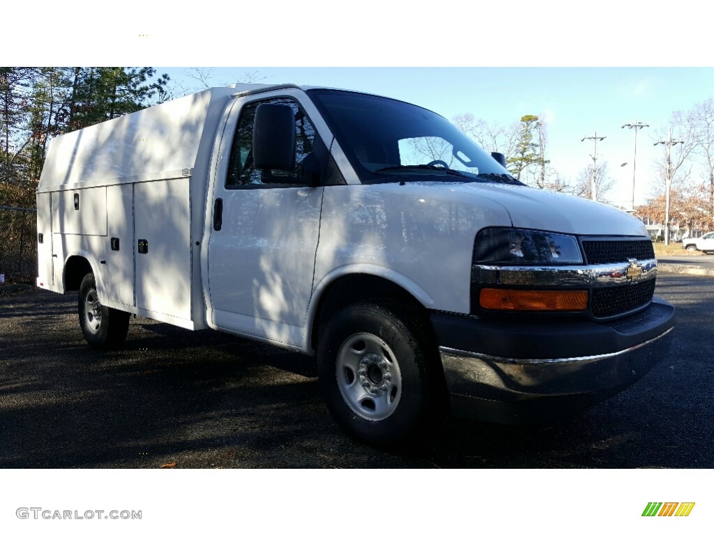 2017 Express Cutaway 3500 Work Van - Summit White / Medium Pewter photo #1