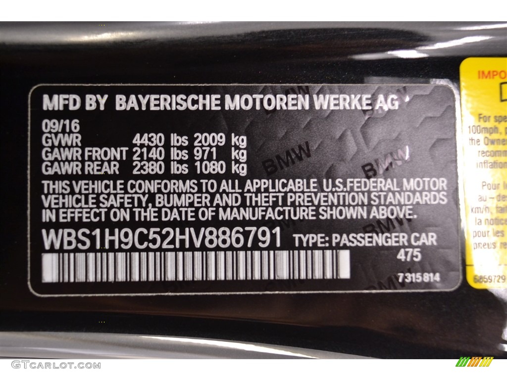 2017 M2 Color Code 475 for Black Sapphire Metallic Photo #117370021