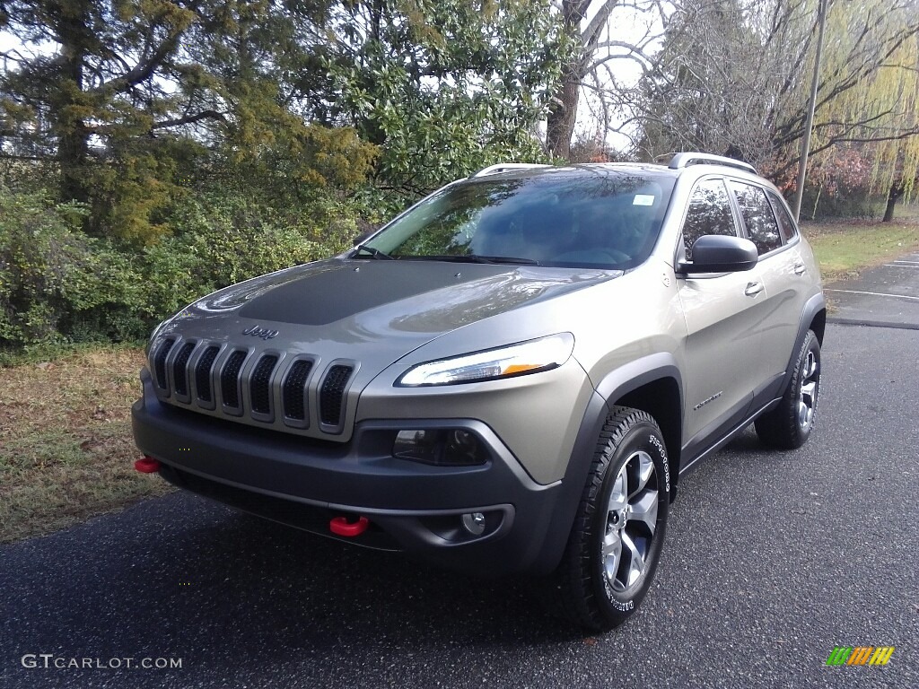 Light Brownstone Pearl 2017 Jeep Cherokee Trailhawk 4x4 Exterior Photo #117377065