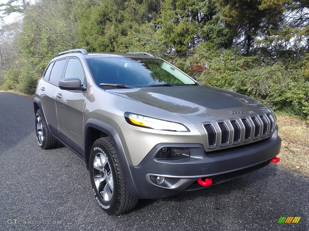 Light Brownstone Pearl 2017 Jeep Cherokee Trailhawk 4x4 Exterior Photo #117377146